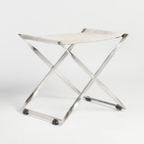 Alder & Tweed Harper Scissor Ottoman - Polished Chrome