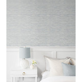 Seabrook Designs Southport Faux Grasscloth Prepasted - Dove Grey & Bluestone