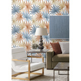 Lillian August Tropic Palm Toss - Charlotte Blue & Soft Melon