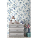 NextWall Sketched Floral - Blue