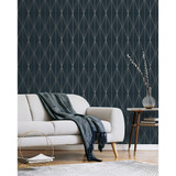 NextWall Geo Diamond - Blue Denim & Pewter