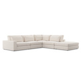 Four Hands Bloor 4-Piece Sectional W/ Ottoman - Essence Natural - Left Arm Facing Four Hands Bloor 4-Piece Sectional W/ Ottoman - Essence Natural - Left Arm Facing