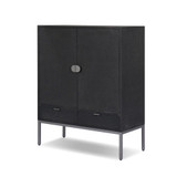 Four Hands Cressida Bar Cabinet - Black Linen