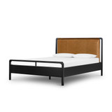 Four Hands Rosedale Bed - Queen - Ebony Oak Veneer+ Chaps Saddle
