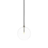 Four Hands Glass Globe Pendant - 7.75" X 7.75" - Polished Nickel - Clear Glass