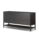 Four Hands Zuma 6 Drawer Dresser - Smoked Black Ash