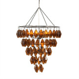 Four Hands Adeline Large Round Chandelier - Amber Glass