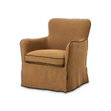 Four Hands Devon Slipcover Swivel Chair - Broadway Gilt