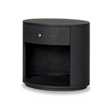 Four Hands Amelia Oval One Drawer Nightstand - Black Linen