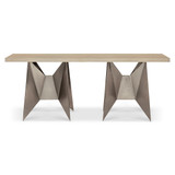 Bernhardt Solaria Console Table with 2 Metal Origami-inspired Bases