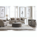 Bernhardt Palazzo Gray Leather Swivel Chair