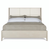 Bernhardt Axiom Queen Upholstered Panel Bed with Wooden Footboard and Side Rails
