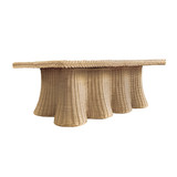 Worlds Away Britney Coffee Table - Natural Woven Rattan