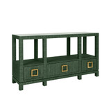Worlds Away Campbell Console Table - Dyed Green Grasscloth