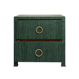 Worlds Away Edelman Side Table - Dyed Green Grasscloth
