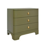 Worlds Away Fortune Side Table - Olive Green Matte Lacquer