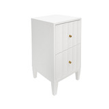 Worlds Away Hammond Side Table - Matte White Lacquer