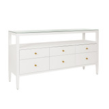 Worlds Away Jordan Console - Textured White Linen