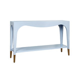 Worlds Away Laverne Console Table - Light Blue Lacquer