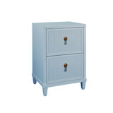 Worlds Away Novalie Side Table - Matte Light Blue Lacquer
