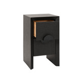 Worlds Away Parker Side Table - Black Painted Grasscloth