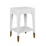Worlds Away Patti Side Table - White Lacquer