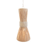 Worlds Away Pax Chandelier - Natural Rafia