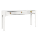 Worlds Away Sabrina Console Table - Textured White Linen