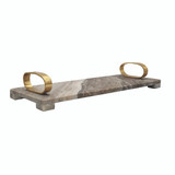 Worlds Away Tadeo Tray - Beige Marble Tray