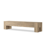 Four Hands Abaso Large Accent Bench - Whitewash Rustic Wormwood Oak