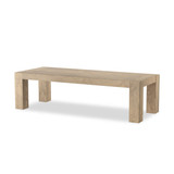 Four Hands Abaso Dining Table 108" - Whitewash Rustic Wormwood Oak