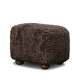 Four Hands Bilbury Oval Ottoman - Cocoa Shearling
