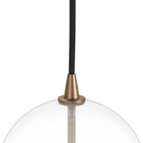Four Hands Glass Globe 200 Pendant - Heritage Bronze Brass - Clear Glass