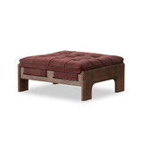 Four Hands Halston Ottoman - Nubuck Burgundy