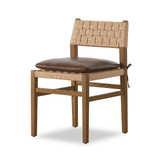 Four Hands Hamlin Dining Chair with Cushion - Havana Brown - Toasted Ash Solid