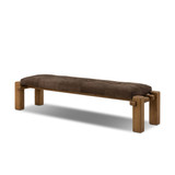 Four Hands Marcia Accent Bench - 74" - Nubuck Cigar