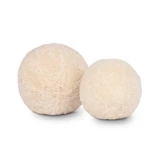 Four Hands Balle Shearling Pillow - White Shorn Sheepskin - Set of 2 - 12.5" diam, 10" diam