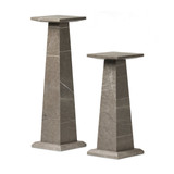 Four Hands Ellric Pedestal Set - Grey Italian Marble