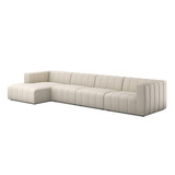 Four Hands Langham Channeled 4PC LAF Sectional - Crypton Nomad Snow
