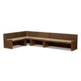 Amber Lewis x Four Hands Senna Dining Banquette L Shape 144" - Left - Natural Brown Rattan