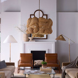 Jamie Young Anguilla 6-Light Wood Beaded Chandelier - Natural