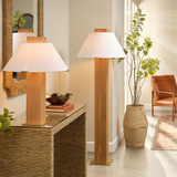 Jamie Young Craftsman Wood Floor Lamp - Natural Oak
