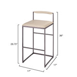 Jamie Young Bradbury Leather Bar Stool - Cream