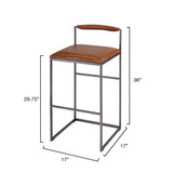 Jamie Young Bradbury Leather Bar Stool - Saddle