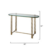 Jamie Young Metrical Iron Console Table - Antique Brass