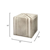Jamie Young Nantucket Ottoman - Grey Hide