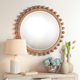 Jamie Young Brighton Round Wood Mirror - Natural