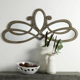 Jamie Young Scroll Wood Wall Mirror - Distressed Grey