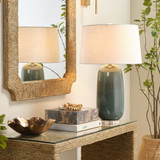Jamie Young Balsam Ceramic Table Lamp - Teal