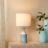 Jamie Young Bungalow Ceramic Table Lamp with Linen Shade - Blue